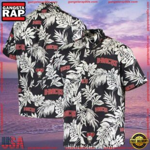 MLB Arizona Diamondbacks Botanical Hawaiian Shirt Monochrome EleganceGroup