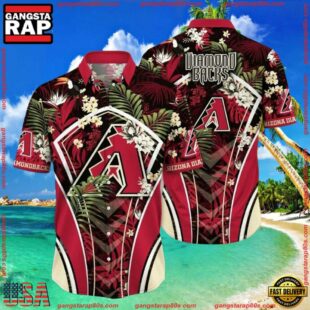 MLB Arizona Diamondbacks Dark Floral Hawaiian ShirtGroup