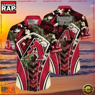 MLB Arizona Diamondbacks Dark Floral Hawaiian ShirtGroup