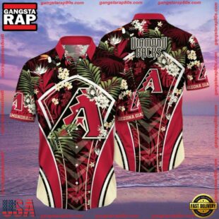 MLB Arizona Diamondbacks Dark Floral Hawaiian ShirtGroup