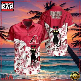 MLB Arizona Diamondbacks Feline Fan Tropical Hawaiian ShirtGroup