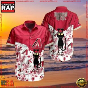 MLB Arizona Diamondbacks Feline Fan Tropical Hawaiian ShirtGroup