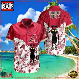 MLB Arizona Diamondbacks Feline Fan Tropical Hawaiian ShirtGroup