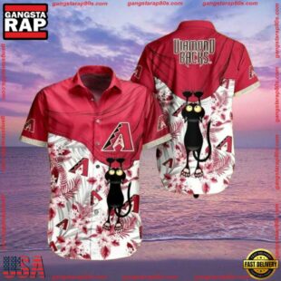 MLB Arizona Diamondbacks Feline Fan Tropical Hawaiian ShirtGroup