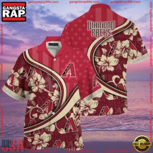 MLB Arizona Diamondbacks Floral Pitch Tropical ButtonUp ShirtGroup