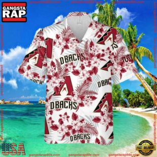 MLB Arizona Diamondbacks Floral Wave Tropical ButtonUp ShirtGroup