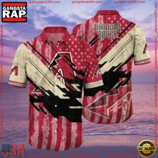 MLB Arizona Diamondbacks Grunge Stripes Hawaiian ShirtGroup