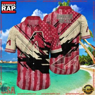 MLB Arizona Diamondbacks Grunge Stripes Hawaiian ShirtGroup