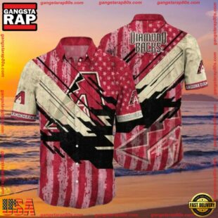 MLB Arizona Diamondbacks Grunge Stripes Hawaiian ShirtGroup