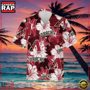 MLB Arizona Diamondbacks Lush Floral Overlay Aloha ShirtGroup