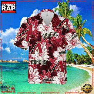 MLB Arizona Diamondbacks Lush Floral Overlay Aloha ShirtGroup