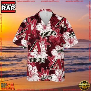 MLB Arizona Diamondbacks Lush Floral Overlay Aloha ShirtGroup