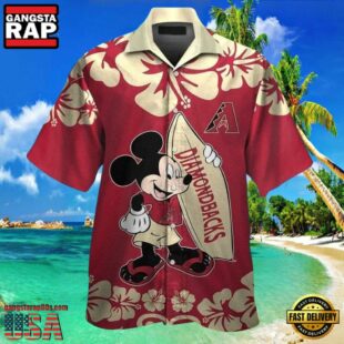 MLB Arizona Diamondbacks Mickey Mouse Hibiscus Paradise Shirt