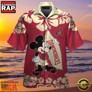 MLB Arizona Diamondbacks Mickey Mouse Hibiscus Paradise Shirt