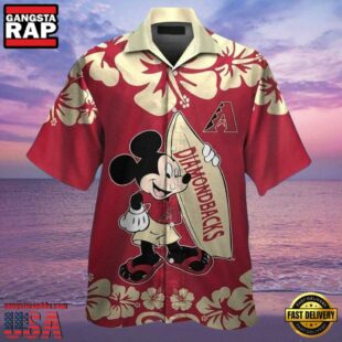 MLB Arizona Diamondbacks Mickey Mouse Hibiscus Paradise Shirt