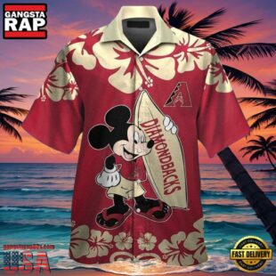 MLB Arizona Diamondbacks Mickey Mouse Hibiscus Paradise Shirt