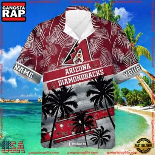 MLB Arizona Diamondbacks Palm Trees Personalized Tropical Summer Hawaiian Shirt