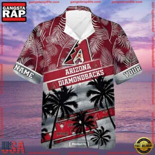 MLB Arizona Diamondbacks Palm Trees Personalized Tropical Summer Hawaiian Shirt