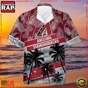 MLB Arizona Diamondbacks Palm Trees Personalized Tropical Summer Hawaiian Shirt