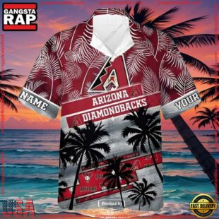 MLB Arizona Diamondbacks Palm Trees Personalized Tropical Summer Hawaiian Shirt