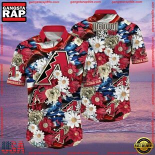 MLB Arizona Diamondbacks Patriotic Bloom Summer Hawaiian Shirt