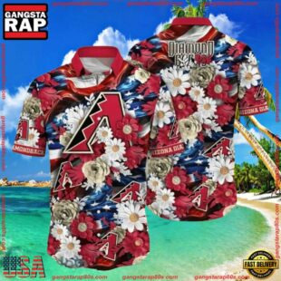 MLB Arizona Diamondbacks Patriotic Bloom Summer Hawaiian Shirt