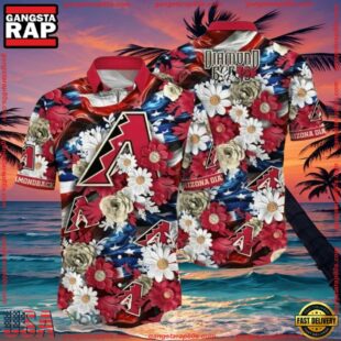 MLB Arizona Diamondbacks Patriotic Bloom Summer Hawaiian Shirt