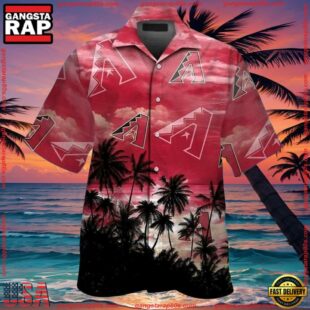 MLB Arizona Diamondbacks Pink Skies Palm Summer Aloha Shirt