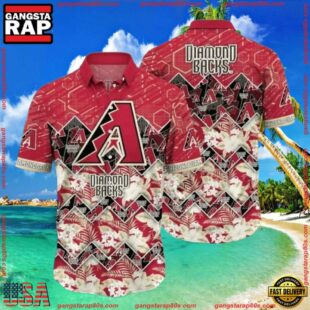 MLB Arizona Diamondbacks Red Circuit Summer Hawaiian Shirt