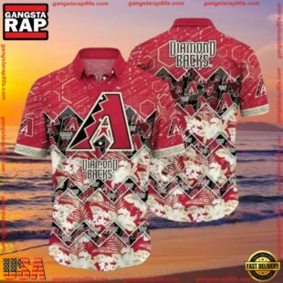 MLB Arizona Diamondbacks Red Circuit Summer Hawaiian Shirt