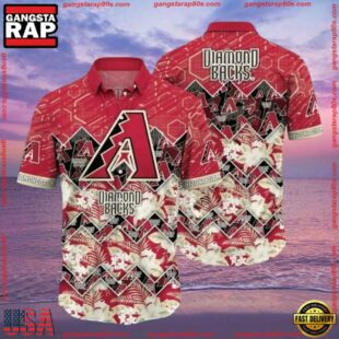 MLB Arizona Diamondbacks Red Circuit Summer Hawaiian Shirt