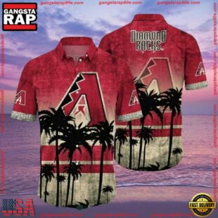 MLB Arizona Diamondbacks Sandy Beach Palms Summer Aloha Shirt