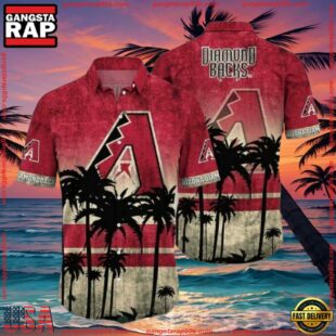 MLB Arizona Diamondbacks Sandy Beach Palms Summer Aloha Shirt