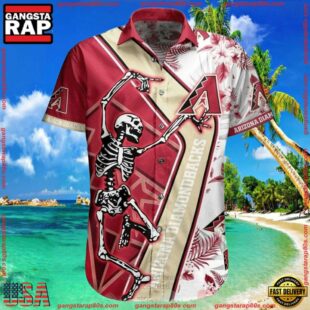 MLB Arizona Diamondbacks Skeleton Batter Tropical Summer Hawaiian Shirt