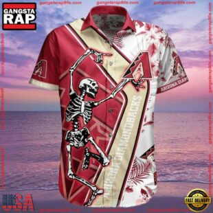 MLB Arizona Diamondbacks Skeleton Batter Tropical Summer Hawaiian Shirt