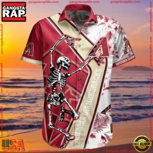 MLB Arizona Diamondbacks Skeleton Batter Tropical Summer Hawaiian Shirt