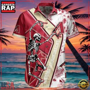 MLB Arizona Diamondbacks Skeleton Batter Tropical Summer Hawaiian Shirt