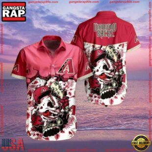 MLB Arizona Diamondbacks Skull Rally Summer Hawaiian Shirt