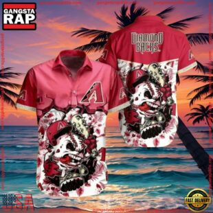 MLB Arizona Diamondbacks Skull Rally Summer Hawaiian Shirt