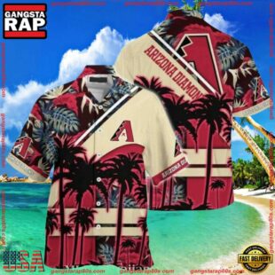 MLB Arizona Diamondbacks Sunset Palms Summer Hawaiian Shirt