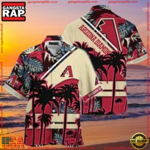 MLB Arizona Diamondbacks Sunset Palms Summer Hawaiian Shirt