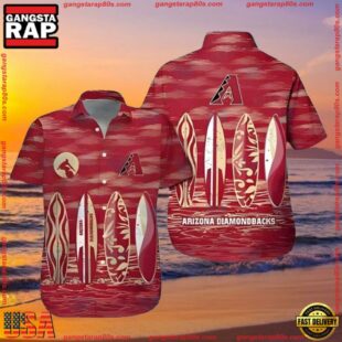 MLB Arizona Diamondbacks Surf's Up Summer Aloha Shirt