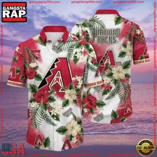 MLB Arizona Diamondbacks Tropical Hibiscus Summer Aloha Shirt