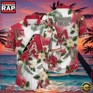 MLB Arizona Diamondbacks Tropical Hibiscus Summer Aloha Shirt