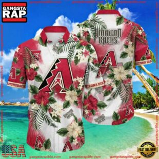 MLB Arizona Diamondbacks Tropical Hibiscus Summer Aloha Shirt