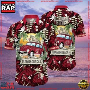 MLB Arizona Diamondbacks Vintage Car And Palm Summer Hawaiian Shirt