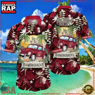 MLB Arizona Diamondbacks Vintage Car And Palm Summer Hawaiian Shirt