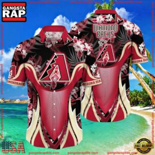 MLB Arizona Diamondbacks Vintage Palm Sunset Hawaiian Shirt