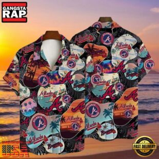 MLB Atlanta Sunset Braves Style Hot Trending Summer Hawaiian Shirt - Tropical Night Vibes