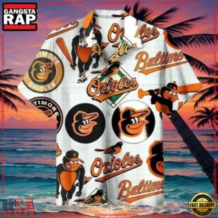 MLB Baltimore Orioles Classic Logo Summer Hawaiian Shirt